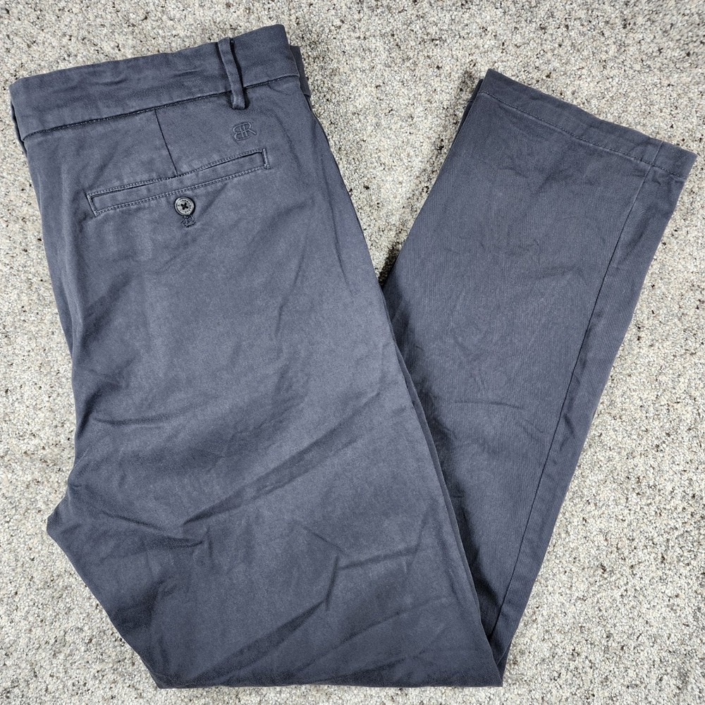 Banana Republic Chino Pants Mens 36x32 Gray Straight Leg Stretch Excellent